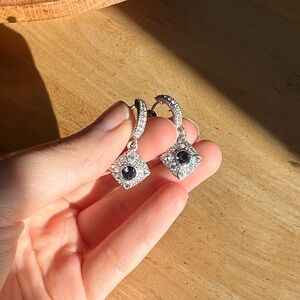 Elegant Silver and amaythist Dangle Earrings
